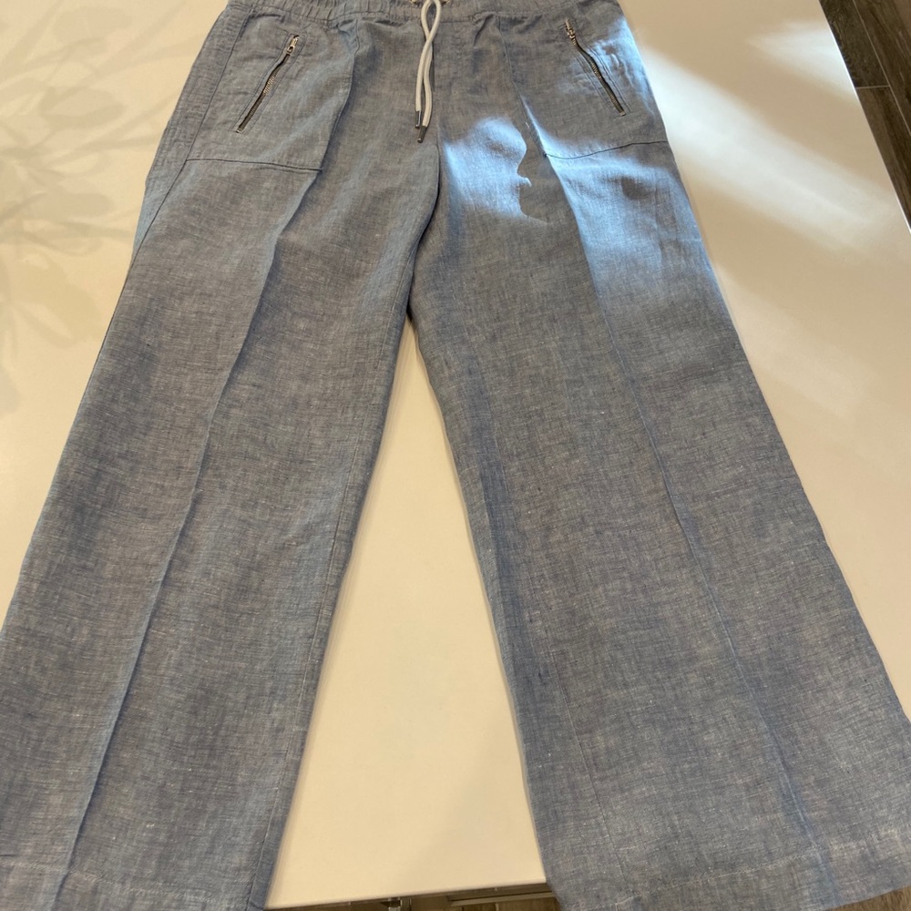 Athleta Cabo osprey chambray blue wide leg pant